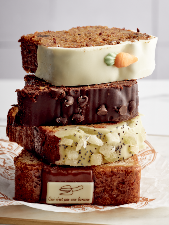 Cakes marbrés, Poire pécan, Carrot cake.